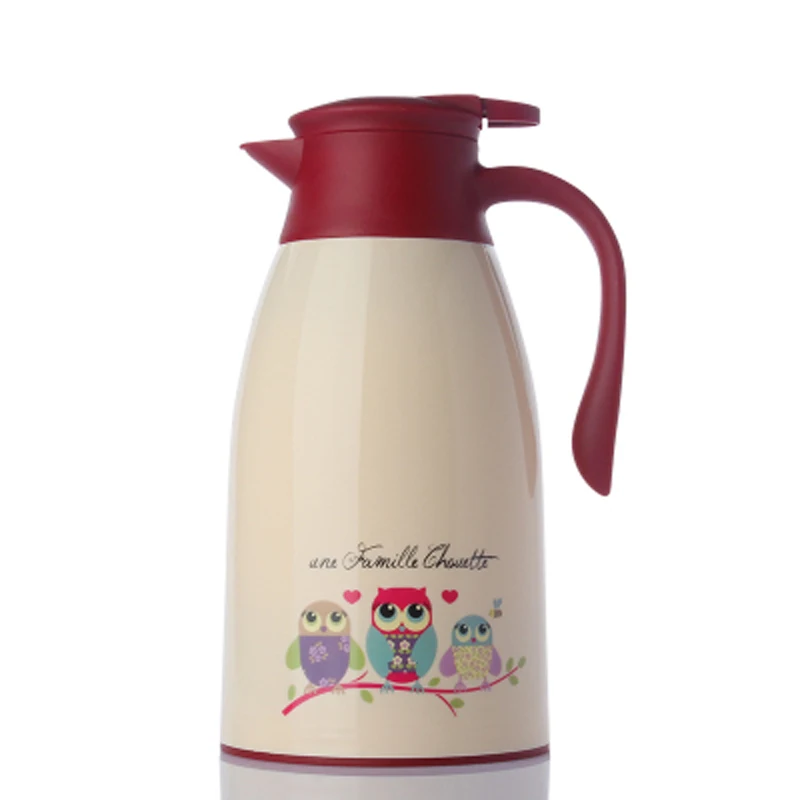Fashion Cartoon Owl Cat 1 6L 1 9LThermo Jug Heat Kettle Vacuum Insulated Pot Coffee Tea