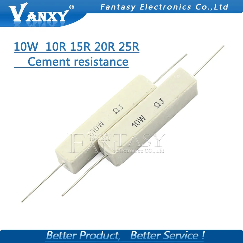 10 шт. 10 Вт цемента, резистивный токоудержатель 10 15, 20, 25 Ом 10R 15R 20R 25R