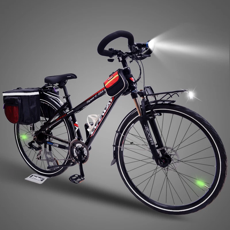 Cycling Bicycle for Men, 21/24/27 Speeds, 700C, Aluminum Alloy Frame, Road Bike, Double Disc Brake, Butterfly Handlebar.
