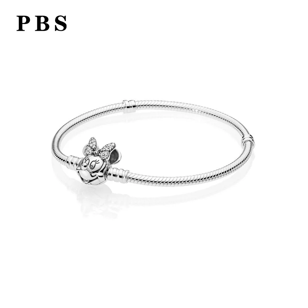 

PBS 100% Pure Silver Original Copy High Quality 1:1 New Minnie Bracelet Logo Free Free Wholesale Manufacturers