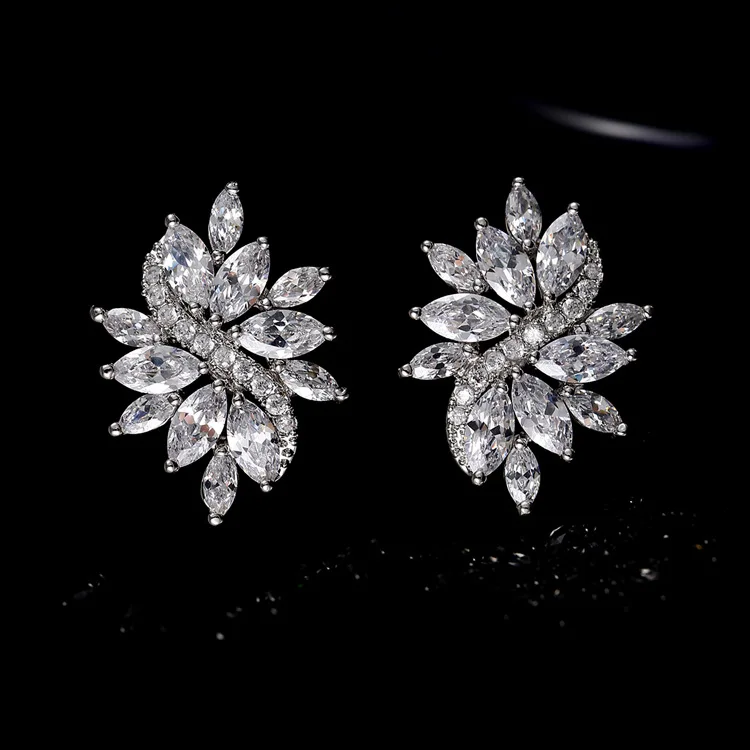 

New Angel Wings And Cubic Zircon Stud Earrings For Women JP25