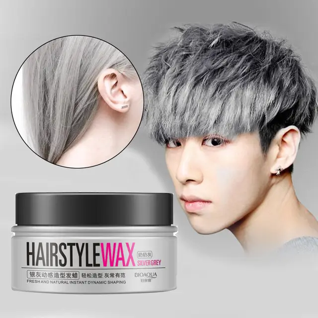 BIOAQUA Unisex Temporary Modeling Gray Silver DIY Hair Color Wax Hair