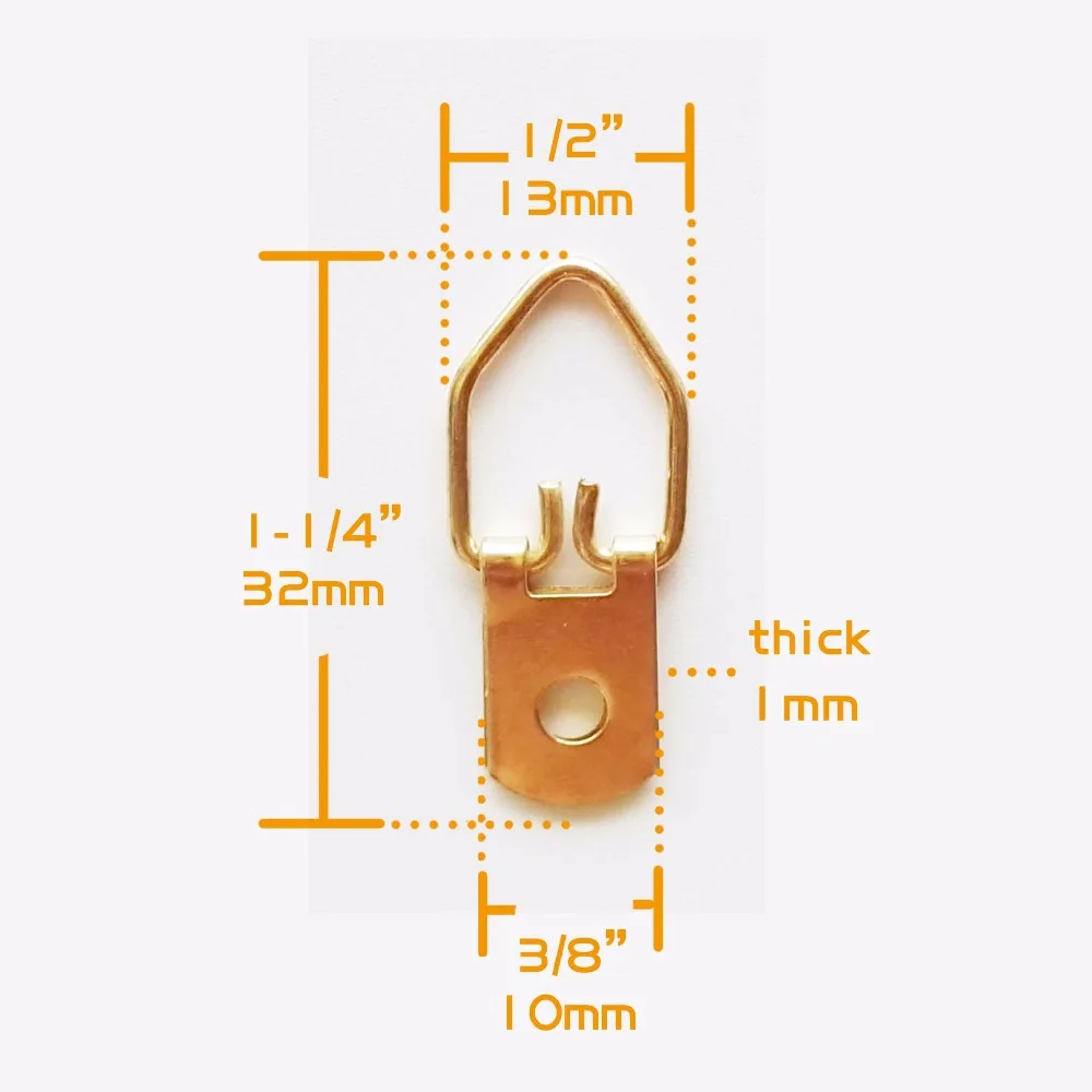 100X золотой треугольник d-кольцо фото с изображением картины маслом рамка Зеркало крюк вешалка+ винт 13 мм x 32 мм