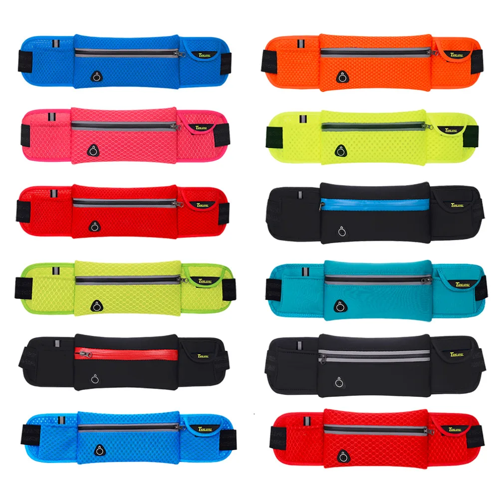 [9,5*40 cm] bolsas de deporte multifunción de calidad para correr a la cintura para música con auriculares con orificios para teléfonos inteligentes bolsas deportivas