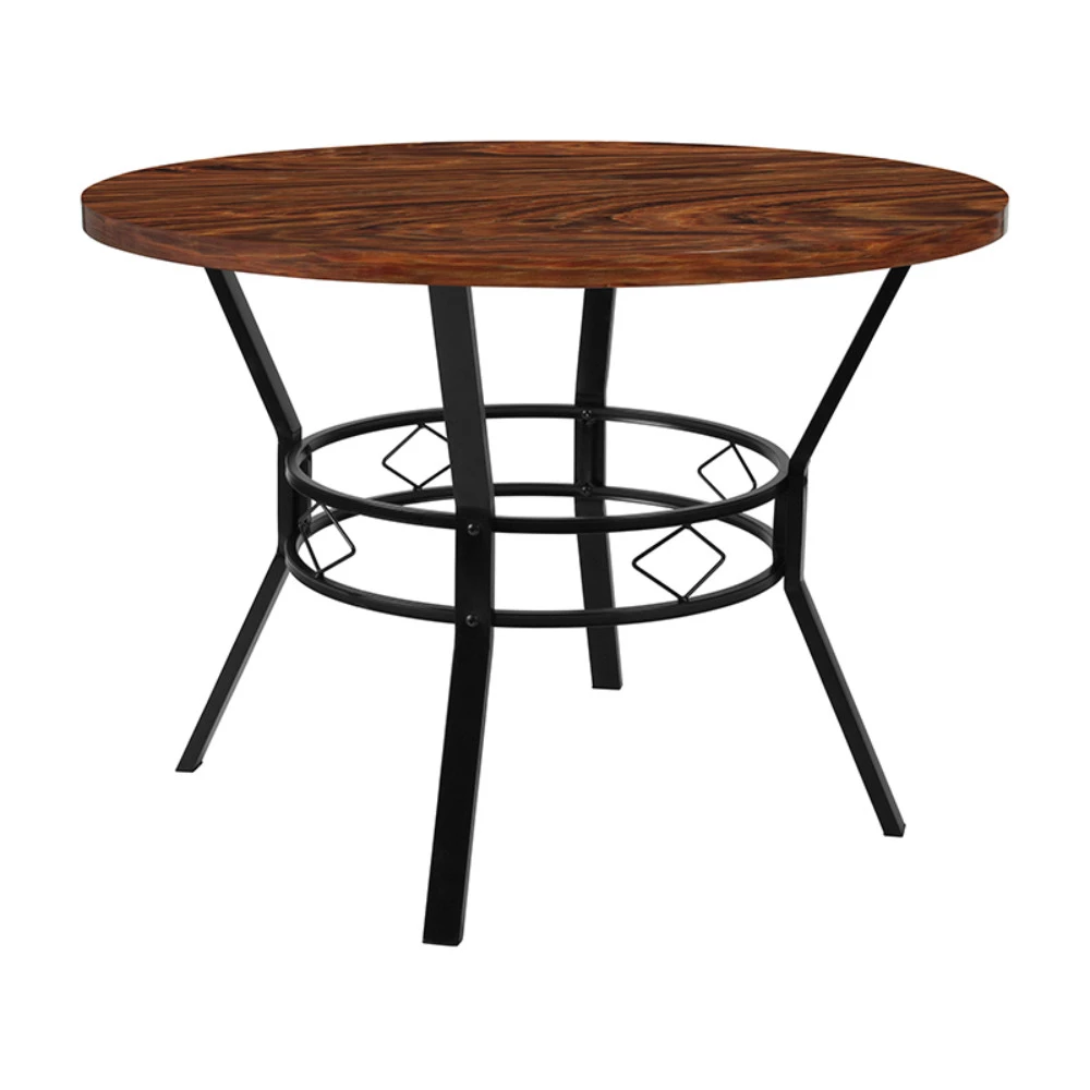 Tremont 42 Round Dining Table in Swirled Chocolate Marble-Like Finish
