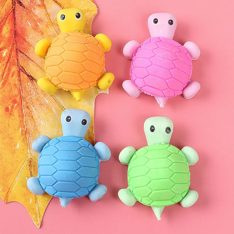 

1x Kawai turtle lovely animal cartoon eraser eraser / removable student gift school rewards toys eraser