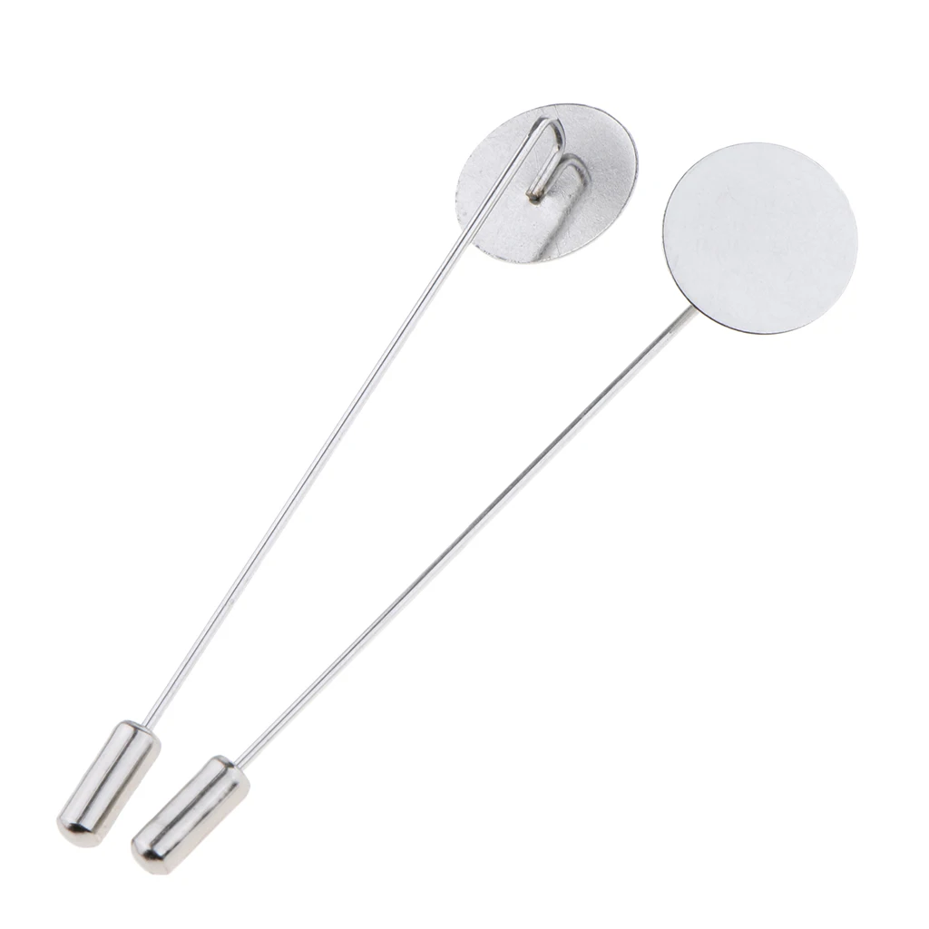 10 Piece Blank Tray Glue On Pad Lapel Stick Pin DIY Clutch Boutonniere Pins DIY Flower Finding Crafts