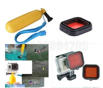 

2 in1 GoPro Hero43+ Red Diving Housing Filters + Camera Mount Handheld Grip Float Stick Monopod SJ4000 + Exempt postage