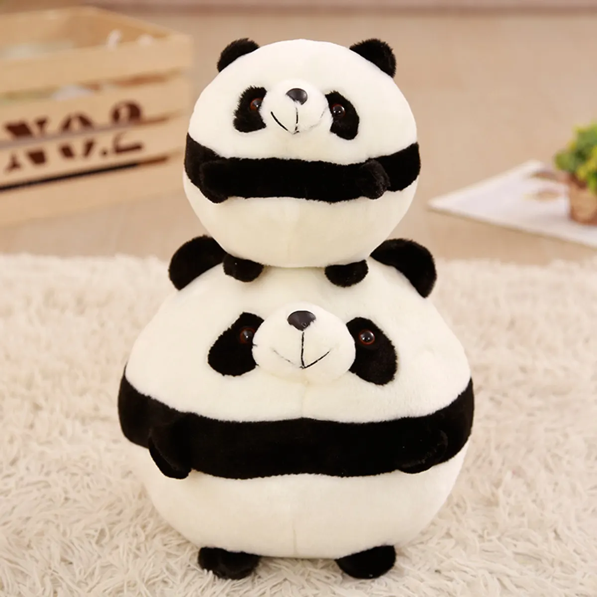 Круглая сферическая черная и белая панда Милая Kawaii кукла плюшевая игрушка-подушка детский подарок на день рождения мягкие куклы игрушки для детей Подарки