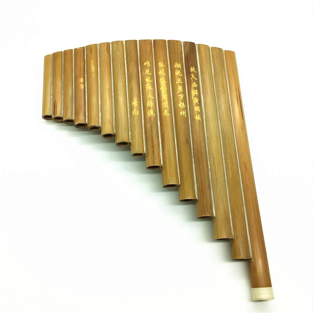 Buy 15 Pipes Pan Flute Natural Bamboo G Key Wind