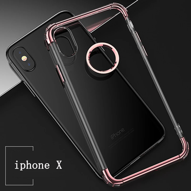 SMSNXY мобильный чехол для iPhone X 6 6s 7 8 плюс три пункта гальванических ТПУ прозрачный