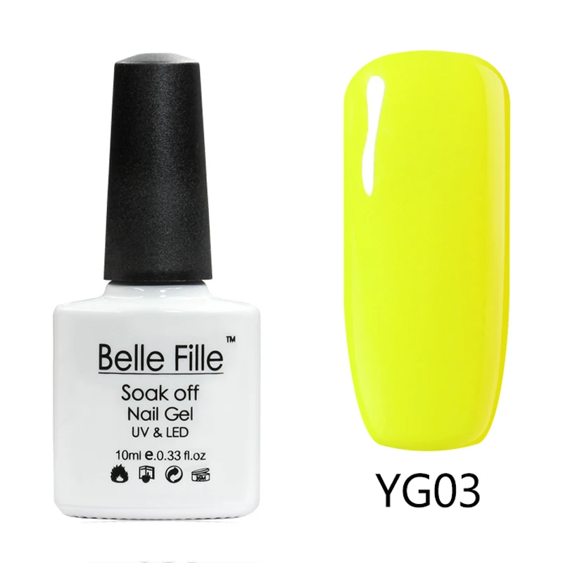 Belle Fille гель лак для ногтей маникюрный Soak Off неоновый UV Gel Nail Art Полупостоянный 10