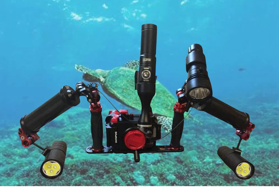 Подводный свет 100 м Подводное видео Лампа Professional Дайвинг фонарик lanterna 3led водостойкий фонарь 26650 подводный заполняющий свет