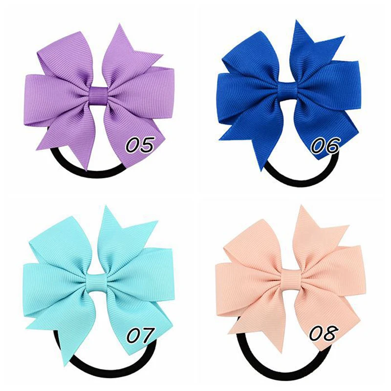 20pcs Girls Elastic Hair Rubber Bands Bowknot Hairband Colorful Hair Rope Rings Girls Ponytail Holder Hair Styling Headdress