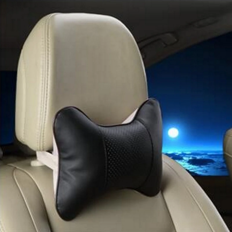 1pc leather Hole digging Car Headrest Supplies Neck Auto Safety head