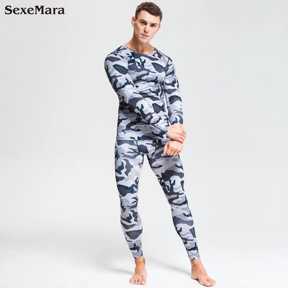 Мужской компрессионный спортивный костюм Rashguard камуфляжные колготки для фитнеса