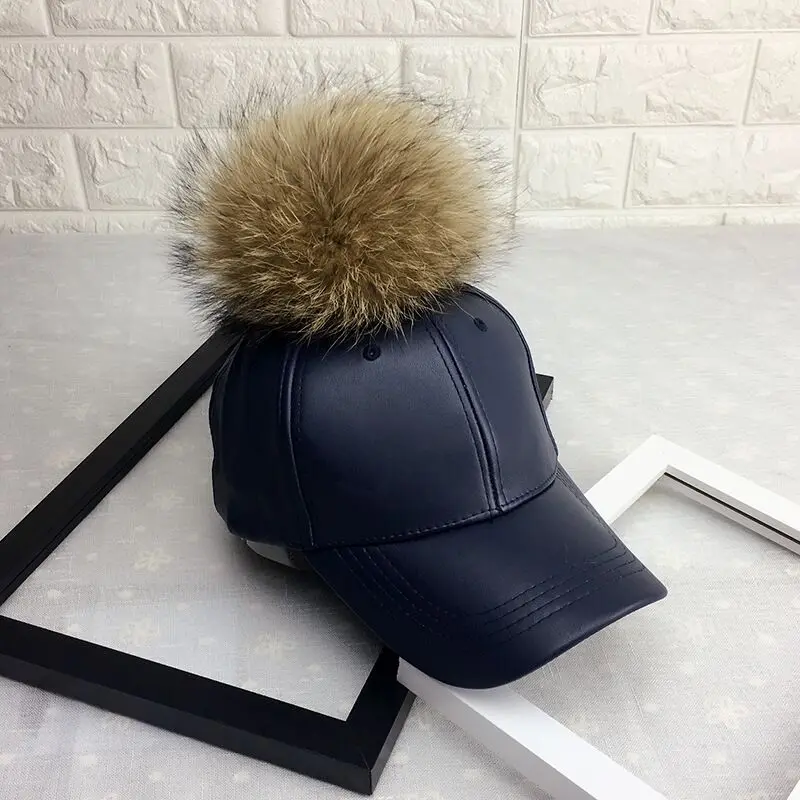 Boné de Beisebol de Pele Boné de Couro Bonés de Osso Maershei Moda Feminina Real Quente Casual Sweer Menina Chapéu Snapback Pom Hip Hop 4 snapback pom pom boné de couro hip hop bonés de osso
