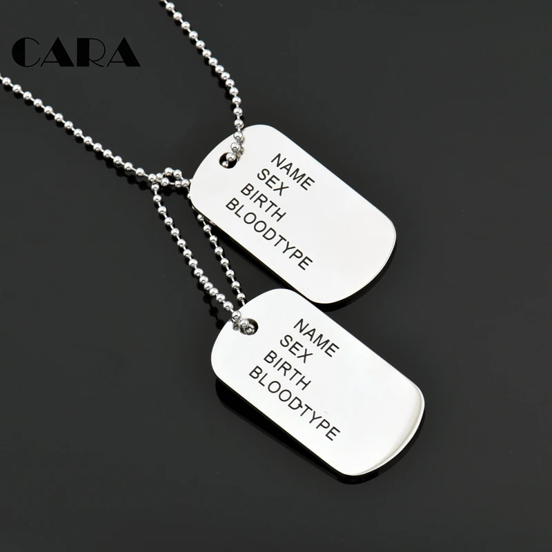 2018 NEW ARRIVAL Men Jewelry 2pcs Dog Tag Pendant Necklaces 316L