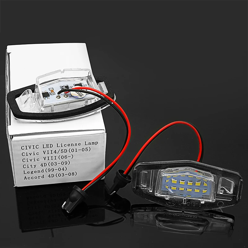 

Car LED Number License Plate Light For HONDA CIVIC CITY LEGEND ACCORD Error Free White 6000k