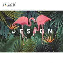 Laeacco Palm Tree Leaves Swans Party Backdrop Photocall Photography Background Customized Backdrops For Photo Studio