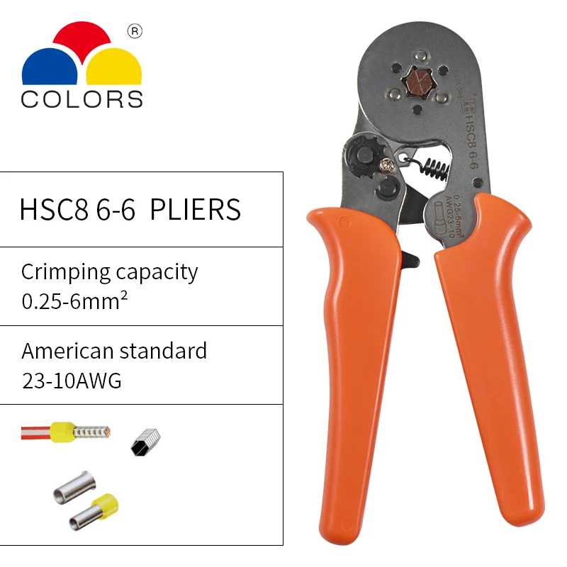 Саморегулирующиеся обжимные плоскогубцы+ обжимные клеммы комплекты AWG23-10 жильный кабель трубки терминалы обжимные плоскогубцы многофункциональный ручной инструмент