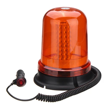 

80 LED Magnetic Mount Rotating Flashing Amber Dome Beacon Recovery Warning Light Roadway Safety