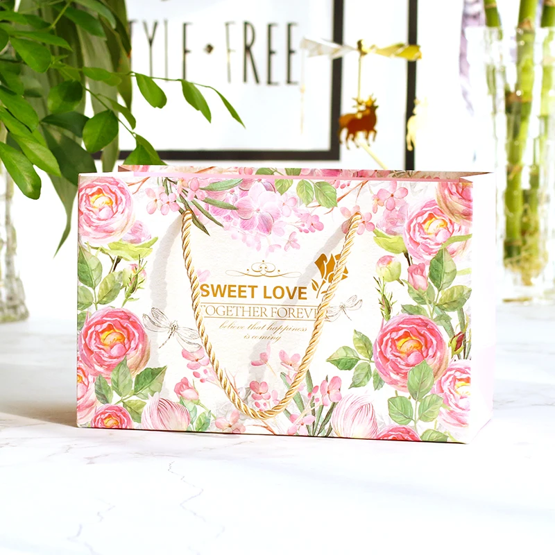 10pcs Free shipping Flower box Gift bag Party supplies paper Portable candy Shopping carton Wedding favors and gifts | Дом и сад