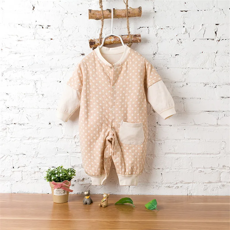 

Gift Giving Organic Baby Boy Girl Clothes 100% Cotton Dot Rompers Soft Warm Comfortable Baby Kids Clothes Spring Autumn Pajamas