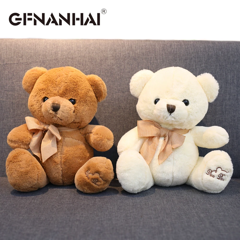 

1pc 20cm lovely teddy bear plush toy stuffed soft kawaii baby dolls cute scarf bear kids birthday and wedding gift