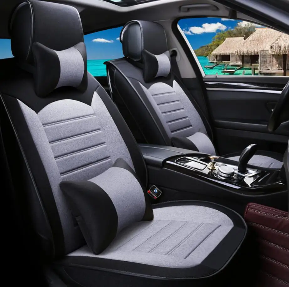 

Car Travel luxury flax car Seat Cover For Audi a3 a4 b6 b8 a6 a5 q7 beige coffee soft car seat covers brand bmw auto styling
