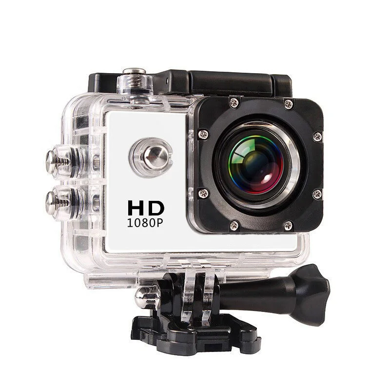 White 1080 P HD Спорт на открытом воздухе экшн мини Go Pro камера Водонепроницаемая Full lcd DV экран водостойкая видеокамера для наблюдения - Цвет: White