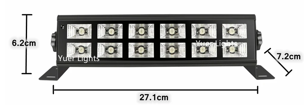 2 шт двухрядные УФ светодиодный бар 12X3 W фиолетовый светодиодный вечерние свет мини-освещение для сцены Эффект Club свет диско для дома