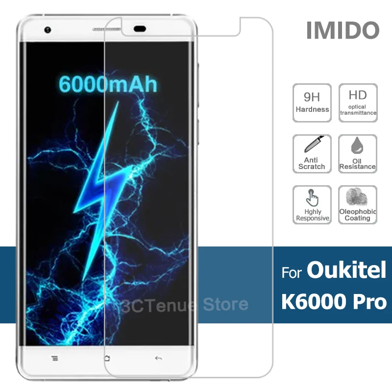 

9H 0.26mm Premium Glass Film For Oukitel K6000 Pro Front Tempered Glass Screen Protector Cover On K 6000 Pro K6000Pro