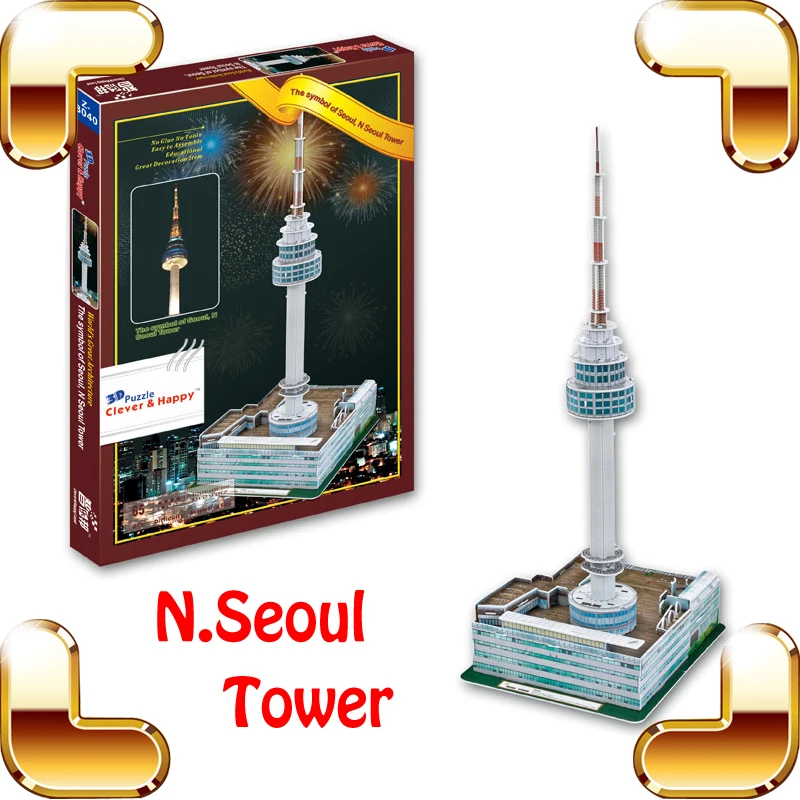 

New Year Gift N Seoul Tower 3D Puzzle Model Building Tower Puzzle Educational Learning Toys For Kids House Decoration Collection