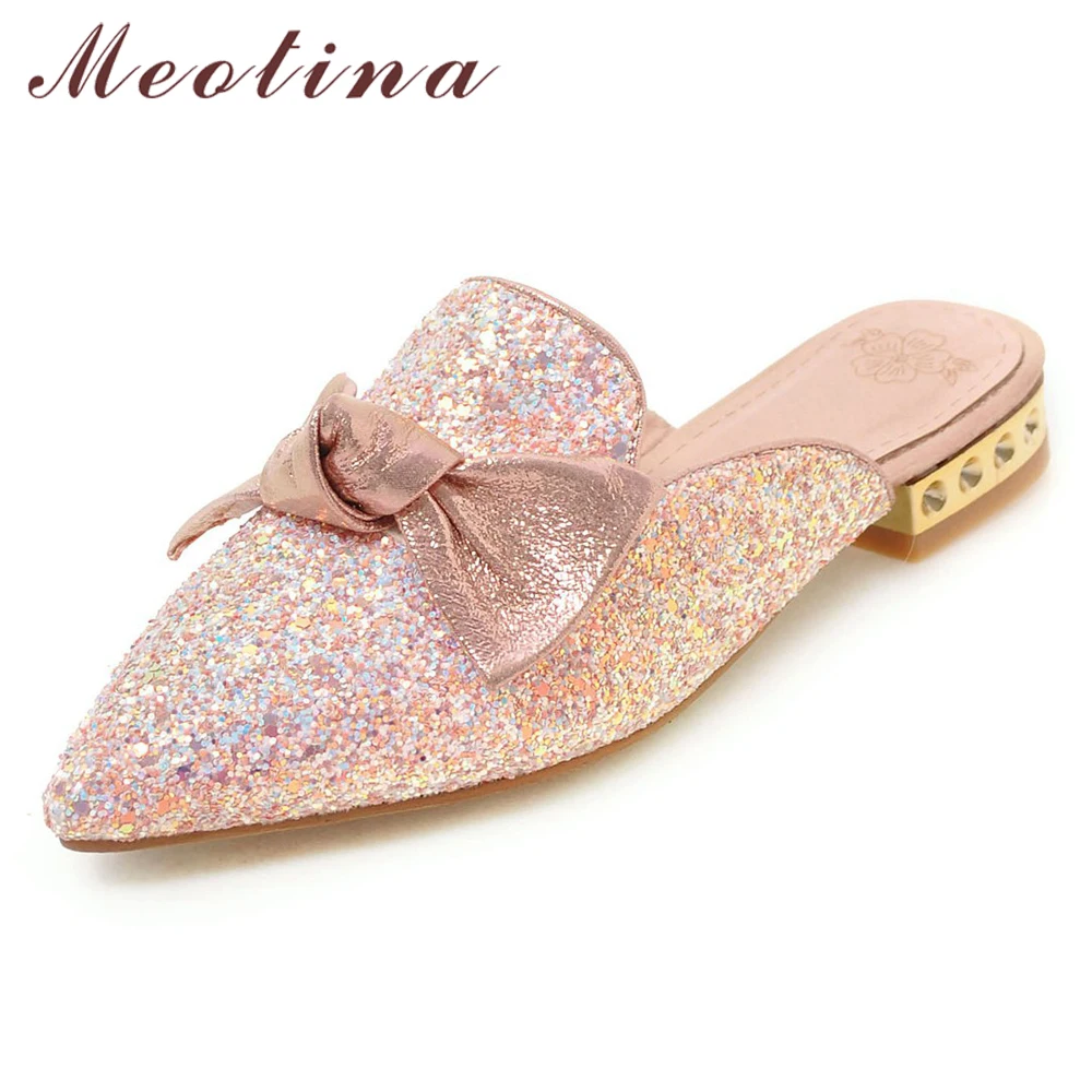 pointed glitter flats