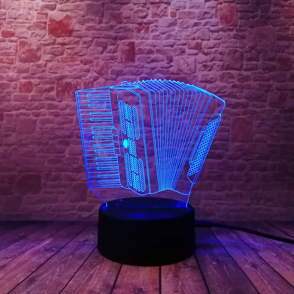 Fashion Accordion 3D Lamp Colorful Touch LED Visual Light Creative 3D Desk Bedroom Sleeping Lightin