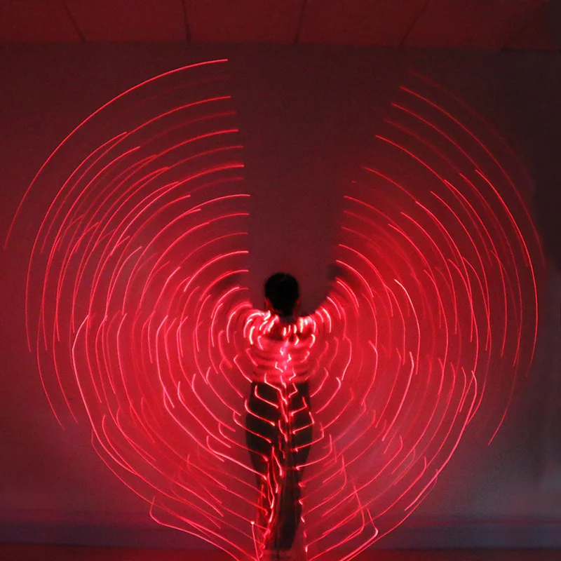 Belly Dance LED Isis Wings Colorful Popular Stage Performance Props Belly Dancing Wings Props With Stick Belly Dancing Accessory