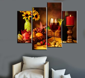 

Large Red Wine and flower Wall art for living room canvas print painting Wall Picture For bedroom Decorative Pictures Home Decor