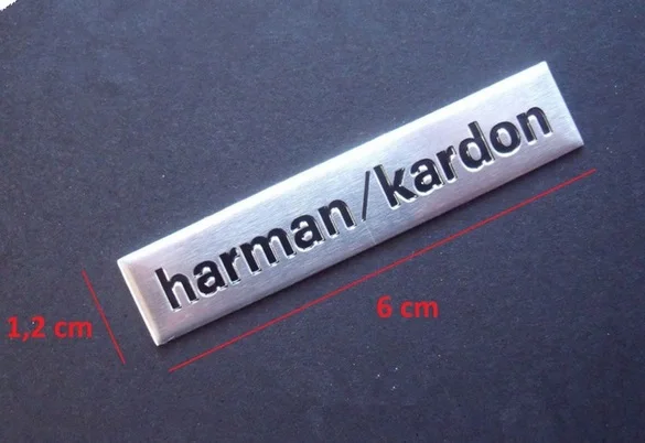 

10pcs/lot 6x1.2cm harman/kardon Hi-Fi Speaker audio Speaker 3D Aluminum Badge Emblem