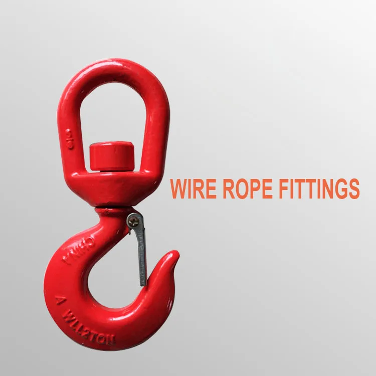 

22 Tons Universal Cargo Hook 360 Degree Rotary Hook G80 High-Strength Alloy Steel Hook Wire Rope Fittings