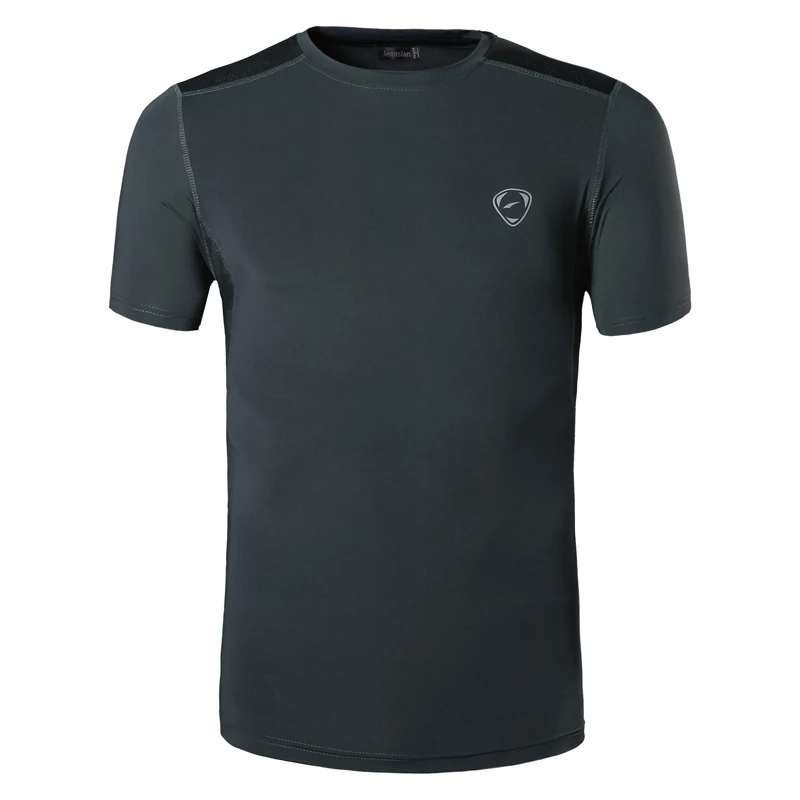 

Jeansian Men's Sport Tee shirt T-Shirt Tshirt Running Gym Fitness Workout Dry Fit Short Sleeve LSL192 Gray