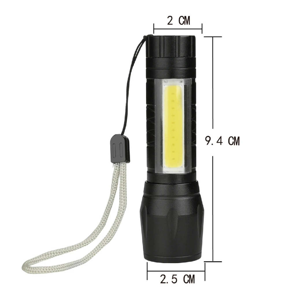 Мини COB светодиодный USB флэш-светильник перезаряжаемый Zoom Focus рабочий встроенный аккумулятор фонарь светильник фонарь USB кабель с коробкой