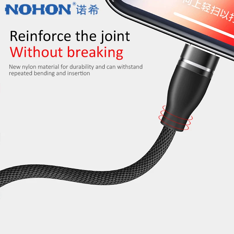 NOHON 3 в 1 Usb кабель для зарядки 8 Pin iPhone X 7 6 Plus Micro usb type C samsung Xiaomi 5 2 м|Кабели мобильных