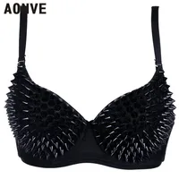 AONVE date Sexy Lingerie Sexy femmes strass couverture soutien-gorge haut or/argent plongeant fil gratuit Bralete mode paillettes couverture haut 4
