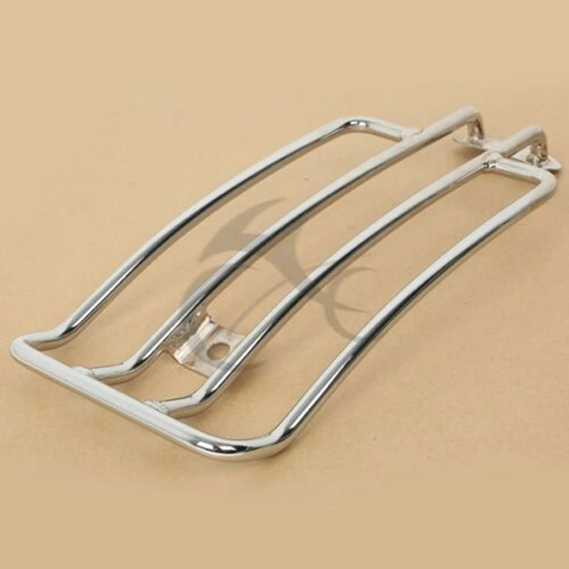 Motorcylce Chrome/Black Solo Seat Luggage Support Shelf Rack For Harley Sportster XL 883 1200 Custom 85-03 02