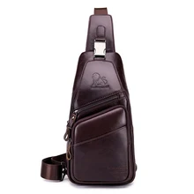 Одноцветный модный мужской многофункциональный красивый нагрудный карман из натуральной кожи, повседневный Высококачественный большой вместительный нагрудный карман