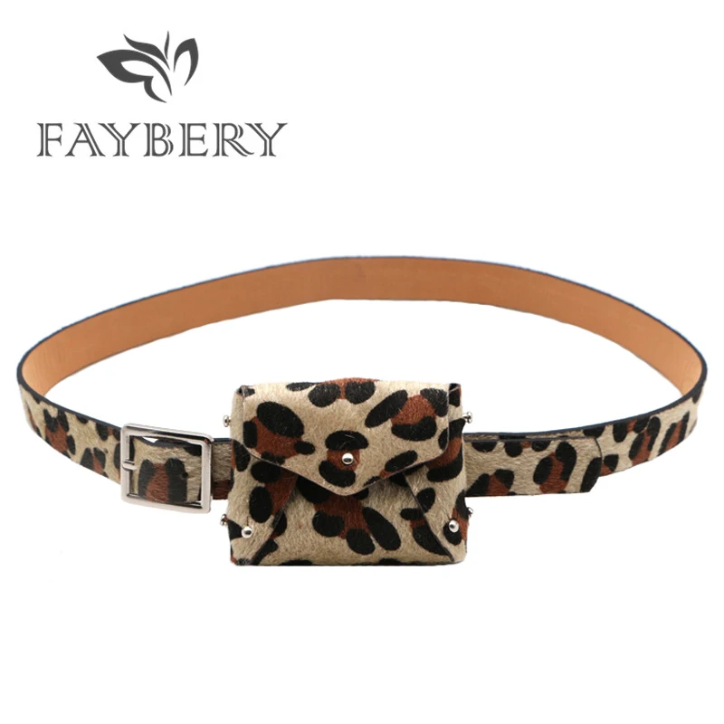 

Vintage Leopard Waist Bag Belts for Women Small Bag Belt for Skirts Double Use Wallet Pin Buckle Belt ceinture femme