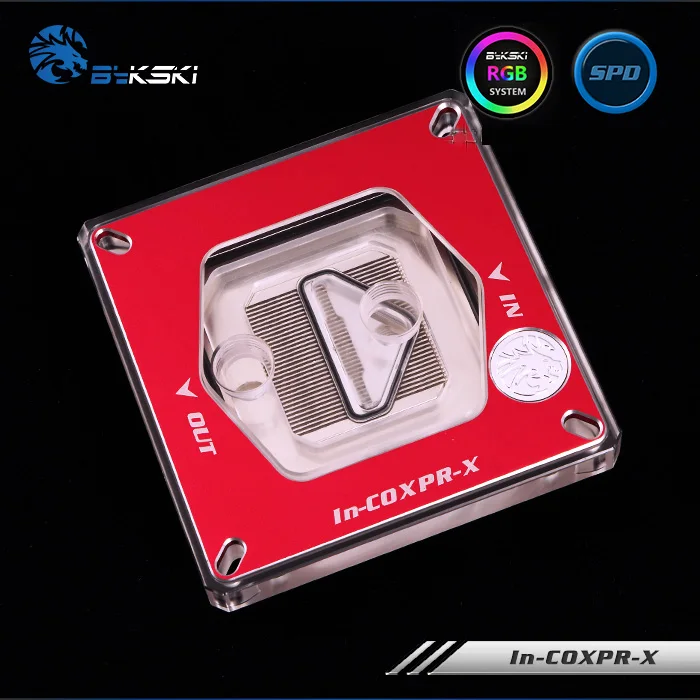 Bykski Процессор водяного охлаждения радиаторный блок использовать для INTEL LGA1150/1151/1155/1156/2011/2066X99X299 RGB светодиодный светильник с системой жидкостного охлаждения Системы - Цвет лезвия: Red