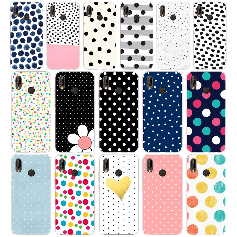 

67G Polka Dots for Huawei P20 lite Case Cover Soft Silicone TPU Cover Back Protective Phone for huawei p20 lite case