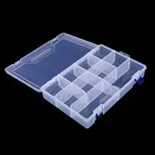 Fashion 10 Grids Adjustable Transparent Plastic Storage Box for Component Jewelry Tool Box Bead Organizer Nail Art Tip Box
